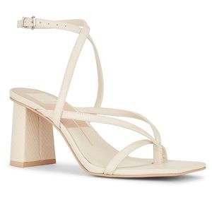 Dolce Vita Paroo Heel in Ivory Leather, Size 7